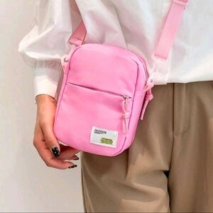 NWOT Mini Crossbody Pink Zippered Tote Bag